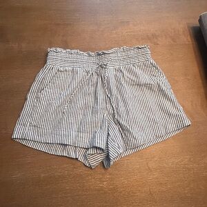a new day Grey and White Striped High Waist Shorts